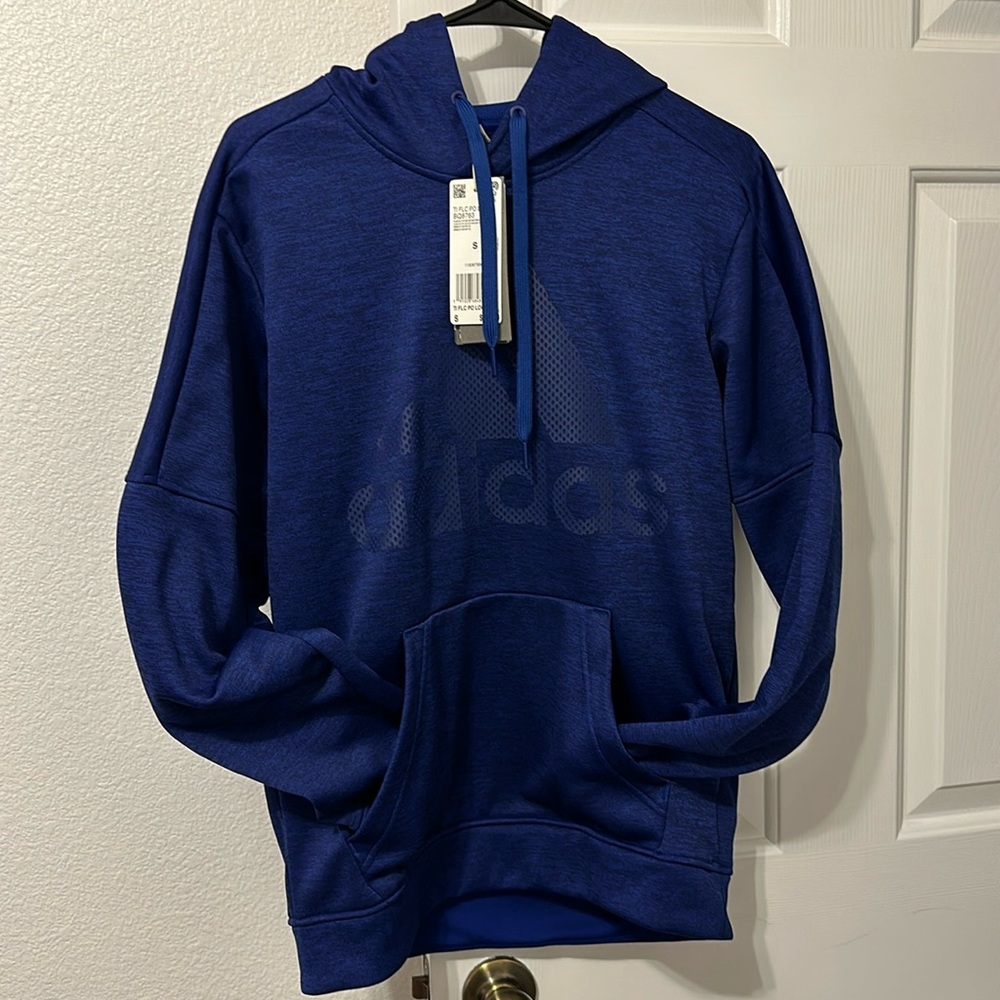 ADIDAS Women’s hoodie size Small, Brand New, never worn. Dark blue w/black specs